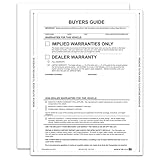 𝐅𝐓𝐂 𝐂𝐎𝐌𝐏𝐋𝐈𝐀𝐍𝐂𝐄 𝐀𝐒𝐒𝐔𝐑𝐀𝐍𝐂𝐄: Our Implied Warranty – No Lines Interior Buyers Guide ensures adherence to FTC regulations with permanent adhesive on all four sides, securely attaching to vehicle windows inside or outside. 𝐃𝐔𝐑𝐀𝐁𝐋𝐄 𝐀𝐍𝐃 𝐅𝐀𝐃𝐄-𝐑𝐄𝐒𝐈𝐒𝐓𝐀𝐍𝐓: Craft...